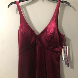 Floor length velvet dress